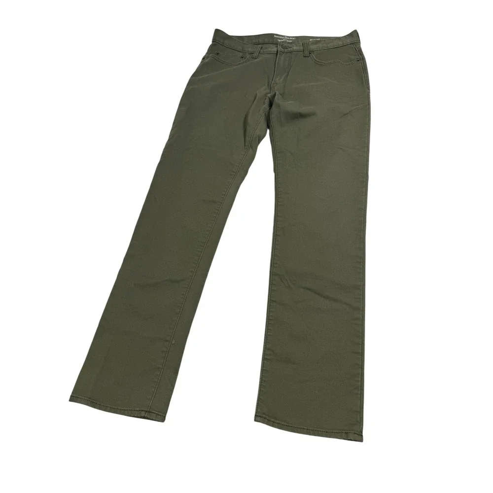 Banana Republic Travel Jean Mens 32x31‎ Slim Fit Olive Green Stretch Pants 1012